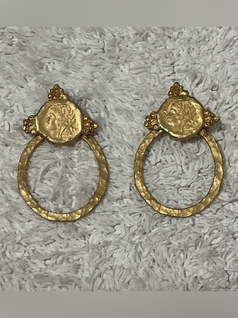 Ottoman Roman Vintage Style Gold Tone Earrings